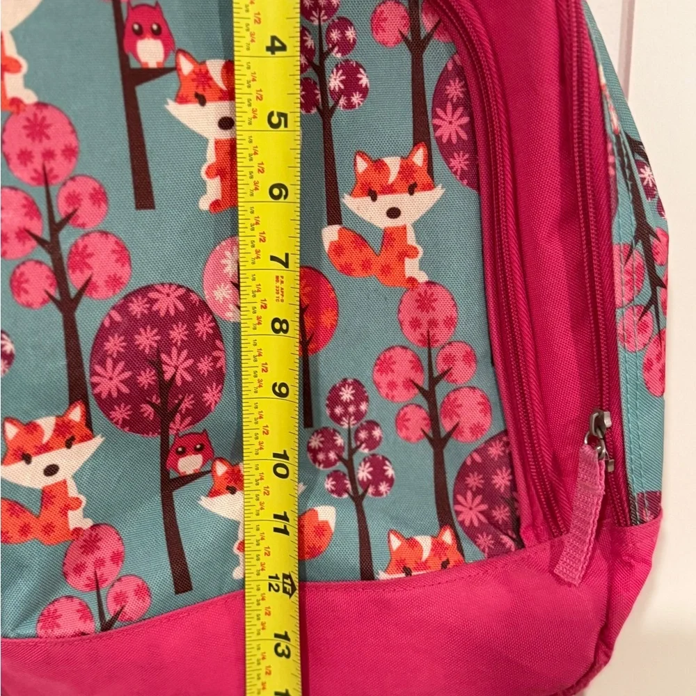 Pink Fox Print Kids Backpack